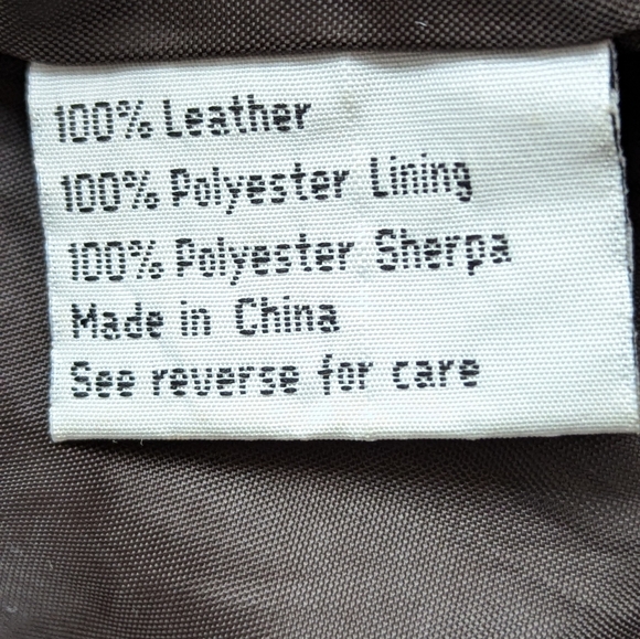 Leather Pilot Jacket with Faux Sherpa Trim by Leather & Soul XL Bag 6 - Picture 4 of 15